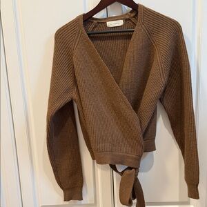 By Together Brown Wrap Sweater NWOT size S